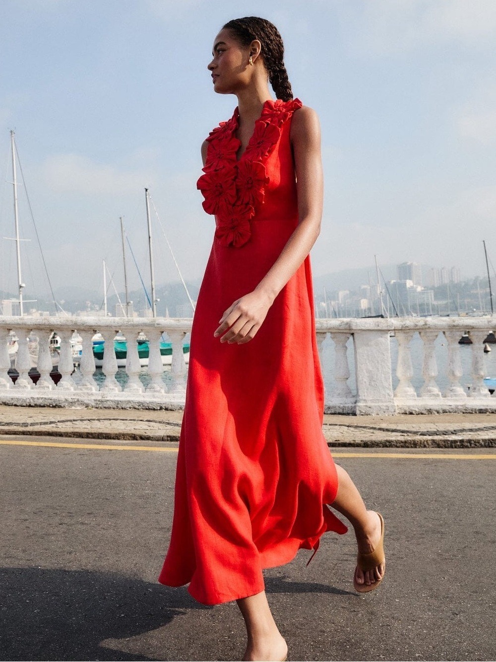 Farm Rio Red 3d Flower Maxi Dress - Picture 2 of 6